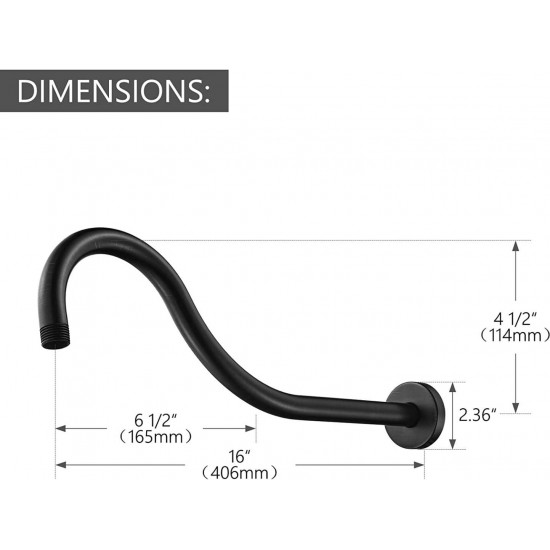High-end Wall Mounted Extention High Arc Anti-corrosion Shower Arc(Made of Solid Brass) Replacement for Delta RP61273-RB 16-inch, Venetian Bronze High-end Wall Mounted Extention High Arc Anti-corrosion Shower Arc(Made of Solid Brass) Replacement for Delta RP61273-RB 16-inch, Venetian Bronze