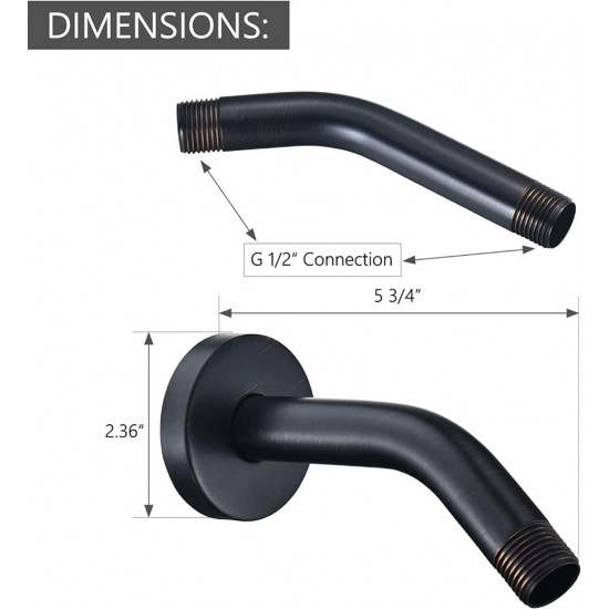 Wall Mounted Extention Shower Arm (Sold with Shower Arm Flange) Replacement for Delta U4993-RB 6-inch, Venetian Bronze Wall Mounted Extention Shower Arm (Sold with Shower Arm Flange) Replacement for Delta U4993-RB 6-inch, Venetian Bronze